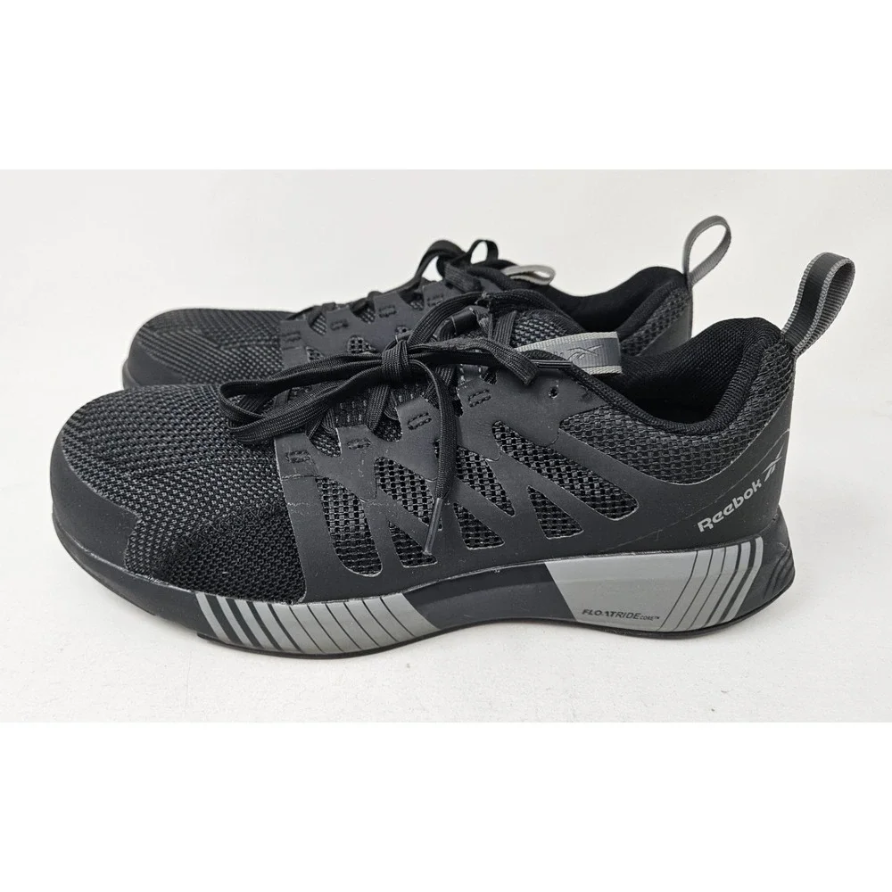 Reebok Work Men's Fusion Flexweave Comp Toe‎ Athletic Black and Grey 8M EUC!